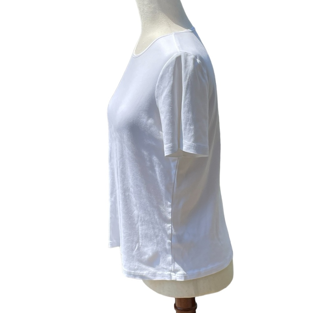 Christopher & Banks 100% cotton white classic tee with elevated neckline M - Picture 8 of 16